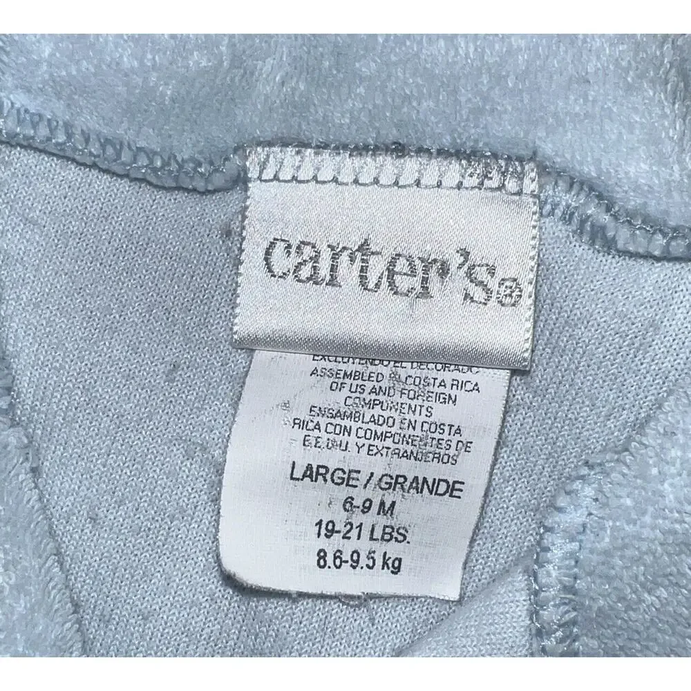 Carter's Vintage Blue Puppy Baby 6-9 M 1pc Sleeper Outfit‎ Terry Embroidered Boy